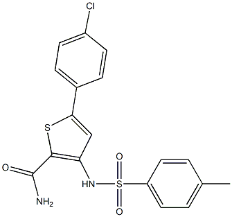 5-(4-chlorophenyl)-3-{[(4-methylphenyl)sulfonyl]amino}thiophene-2-carboxamide Struktur