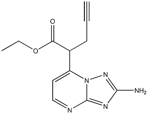 ethyl 2-(2-amino[1,2,4]triazolo[1,5-a]pyrimidin-7-yl)-4-pentynoate 化学構造式