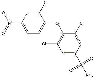 3,5-dichloro-4-(2-chloro-4-nitrophenoxy)benzene-1-sulfonamide 结构式