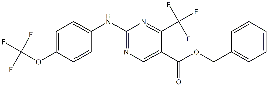 benzyl 2-[4-(trifluoromethoxy)anilino]-4-(trifluoromethyl)pyrimidine-5-carboxylate Struktur