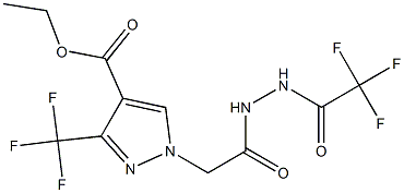 ethyl 1-{2-oxo-2-[2-(2,2,2-trifluoroacetyl)hydrazino]ethyl}-3-(trifluoromethyl)-1H-pyrazole-4-carboxylate 结构式
