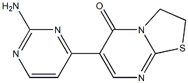6-(2-amino-4-pyrimidinyl)-2,3-dihydro-5H-[1,3]thiazolo[3,2-a]pyrimidin-5-one Struktur