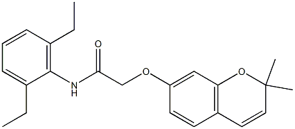 N1-(2,6-diethylphenyl)-2-[(2,2-dimethyl-2H-chromen-7-yl)oxy]acetamide 结构式