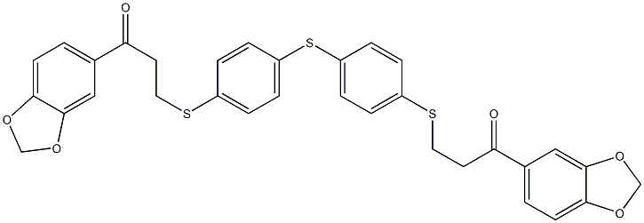 1-(1,3-benzodioxol-5-yl)-3-({4-[(4-{[3-(1,3-benzodioxol-5-yl)-3-oxopropyl]sulfanyl}phenyl)sulfanyl]phenyl}sulfanyl)-1-propanone,,结构式