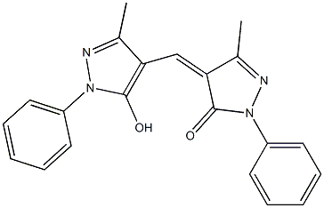 4-[(5-hydroxy-3-methyl-1-phenyl-1H-pyrazol-4-yl)methylidene]-3-methyl-1-phenyl-4,5-dihydro-1H-pyrazol-5-one Struktur