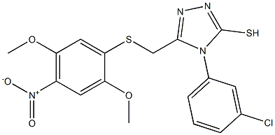 4-(3-chlorophenyl)-5-{[(2,5-dimethoxy-4-nitrophenyl)thio]methyl}-4H-1,2,4-triazole-3-thiol