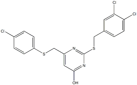 6-{[(4-chlorophenyl)sulfanyl]methyl}-2-[(3,4-dichlorobenzyl)sulfanyl]-4-pyrimidinol