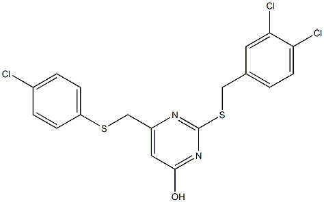  6-{[(4-chlorophenyl)sulfanyl]methyl}-2-[(3,4-dichlorobenzyl)sulfanyl]-4-pyrimidinol