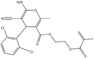 2-(methacryloyloxy)ethyl 6-amino-5-cyano-4-(2,6-dichlorophenyl)-2-methyl-4H-pyran-3-carboxylate Structure