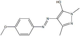 4-[2-(4-methoxyphenyl)diaz-1-enyl]-1,3-dimethyl-1H-pyrazol-5-ol Structure