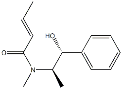 (E)-N-((1R,2R)-1-hydroxy-1-phenylpropan-2-yl)-N-methylbut-2-enamide Struktur