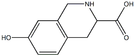 1,2,3,4-tetrahydro-7-hydroxyisoquinoline-3-carboxylic acid 化学構造式