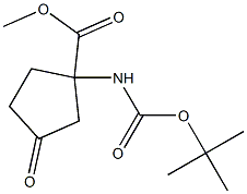 1-tert-Butoxycarbonylamino-3-oxo-cyclopentanecarboxylic acid methyl ester Struktur