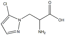 2-amino-3-(5-chloro-1H-pyrazol-1-yl)propanoic acid 化学構造式