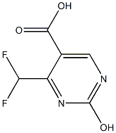 2-hydroxy-4-difluoromethyl-pyrimidine-5-carboxylic acid Struktur