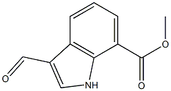 methyl 3-formyl-1H-indole-7-carboxylate 结构式
