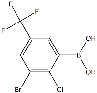 3-Bromo-2-chloro-5-(trifluoromethyl)benzeneboronic acid,,结构式