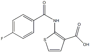 2-(4-fluorobenzamido)thiophene-3-carboxylic acid Struktur
