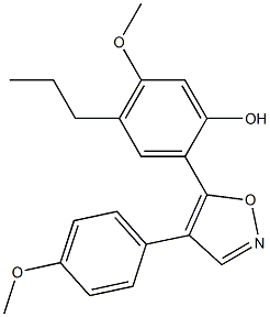 5-methoxy-2-(4-(4-methoxyphenyl)isoxazol-5-yl)-4-propylphenol Structure