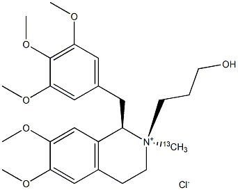 trans-1,2,3,4-Tetrahydro-2-(3-hydroxypropyl)-6,7-dimethoxy-2-(methyl-13C) -1-[(3,4,5-trimethoxyphenyl)methyl]isoquinolinium Chloride