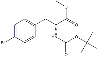 (R)-N-BOC-4-溴-苯丙氨甲酯,,结构式