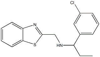 (1,3-benzothiazol-2-ylmethyl)[1-(3-chlorophenyl)propyl]amine,,结构式