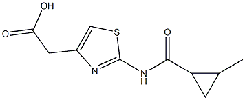 (2-{[(2-methylcyclopropyl)carbonyl]amino}-1,3-thiazol-4-yl)acetic acid Struktur