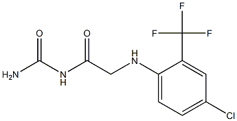 (2-{[4-chloro-2-(trifluoromethyl)phenyl]amino}acetyl)urea,,结构式