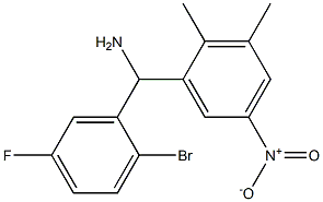 (2-bromo-5-fluorophenyl)(2,3-dimethyl-5-nitrophenyl)methanamine Structure