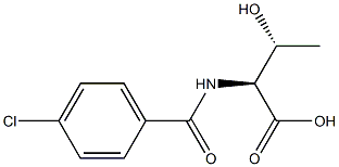 (2S,3R)-2-[(4-chlorobenzoyl)amino]-3-hydroxybutanoic acid 化学構造式