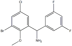 (3-bromo-5-chloro-2-methoxyphenyl)(3,5-difluorophenyl)methanamine 化学構造式