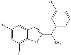 (3-chlorophenyl)(5,7-dichloro-1-benzofuran-2-yl)methanamine 化学構造式