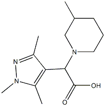 (3-methylpiperidin-1-yl)(1,3,5-trimethyl-1H-pyrazol-4-yl)acetic acid Structure