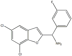 (5,7-dichloro-1-benzofuran-2-yl)(3-fluorophenyl)methanamine Structure