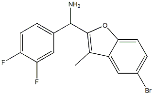 (5-bromo-3-methyl-1-benzofuran-2-yl)(3,4-difluorophenyl)methanamine,,结构式