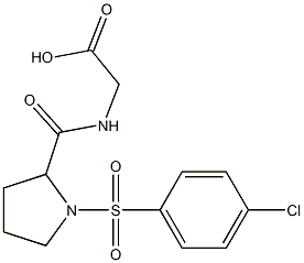 [({1-[(4-chlorophenyl)sulfonyl]pyrrolidin-2-yl}carbonyl)amino]acetic acid 化学構造式