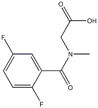 [(2,5-difluorobenzoyl)(methyl)amino]acetic acid,,结构式