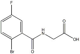 [(2-bromo-5-fluorobenzoyl)amino]acetic acid,,结构式