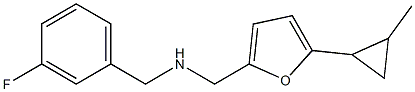 [(3-fluorophenyl)methyl]({[5-(2-methylcyclopropyl)furan-2-yl]methyl})amine Struktur