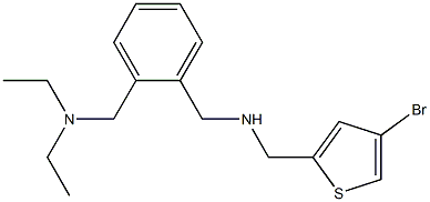 [(4-bromothiophen-2-yl)methyl]({2-[(diethylamino)methyl]phenyl}methyl)amine,,结构式