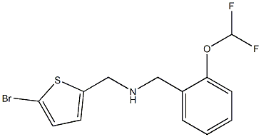 [(5-bromothiophen-2-yl)methyl]({[2-(difluoromethoxy)phenyl]methyl})amine Structure