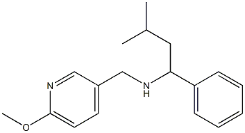 [(6-methoxypyridin-3-yl)methyl](3-methyl-1-phenylbutyl)amine Struktur