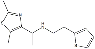 [1-(2,5-dimethyl-1,3-thiazol-4-yl)ethyl][2-(thiophen-2-yl)ethyl]amine,,结构式