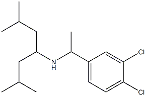 [1-(3,4-dichlorophenyl)ethyl](2,6-dimethylheptan-4-yl)amine,,结构式