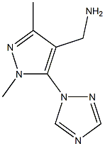[1,3-dimethyl-5-(1H-1,2,4-triazol-1-yl)-1H-pyrazol-4-yl]methanamine,,结构式