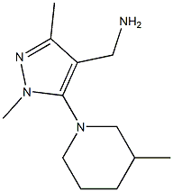 [1,3-dimethyl-5-(3-methylpiperidin-1-yl)-1H-pyrazol-4-yl]methanamine,,结构式