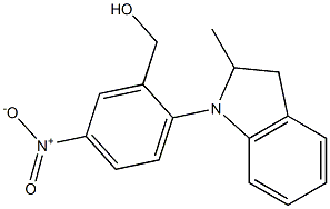 [2-(2-methyl-2,3-dihydro-1H-indol-1-yl)-5-nitrophenyl]methanol 化学構造式