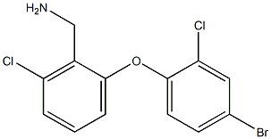 [2-(4-bromo-2-chlorophenoxy)-6-chlorophenyl]methanamine Struktur