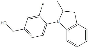 [3-fluoro-4-(2-methyl-2,3-dihydro-1H-indol-1-yl)phenyl]methanol,,结构式