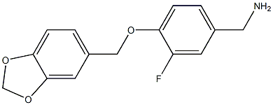 [4-(2H-1,3-benzodioxol-5-ylmethoxy)-3-fluorophenyl]methanamine 化学構造式